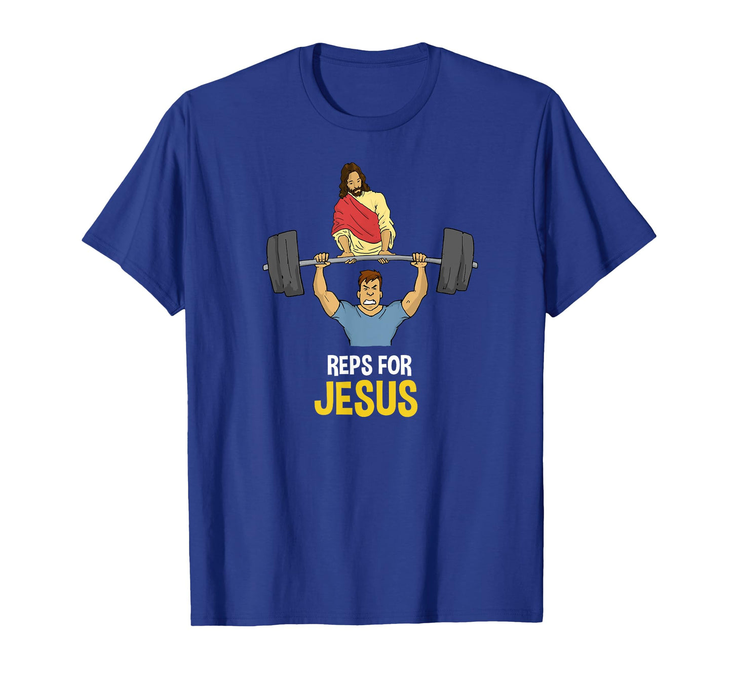 Clever Sloth: Reps For Jesus Weightlifting Gym Workout Tee T-Shirt