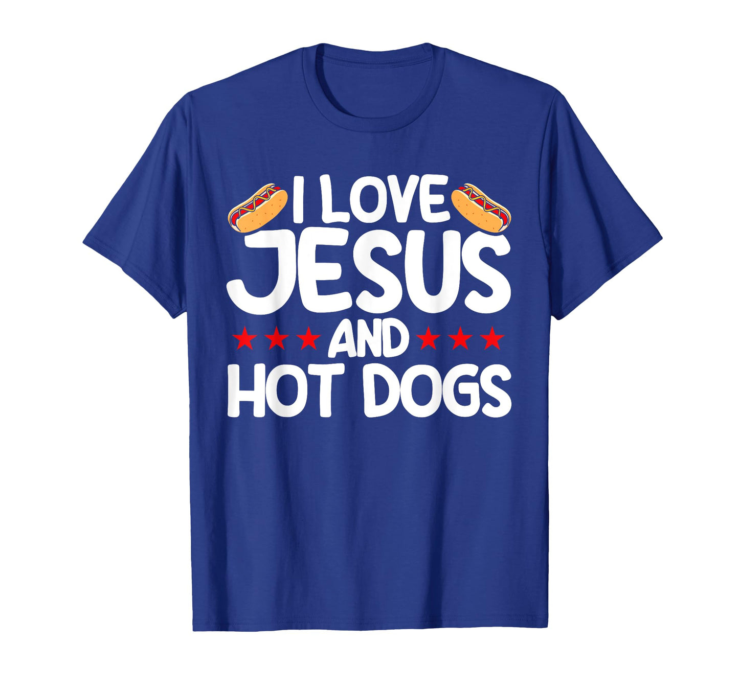 Hot Dog Adult I Love Jesus And Hot Dogs T-Shirt