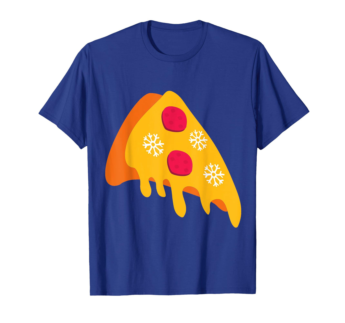 Ugly Christmas Pepperoni Pizza Snowflake Winter Italian Food T-Shirt