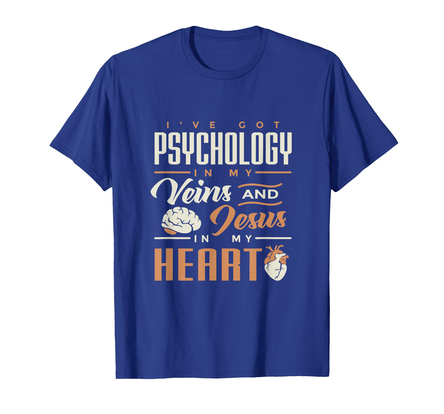 Psychology & Jesus In My Heart T-shirt for psych students T-Shirt