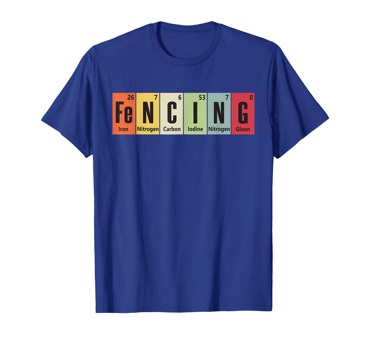 Funny Fencing Periodic Elements Vintage Fencing Science T-Shirt