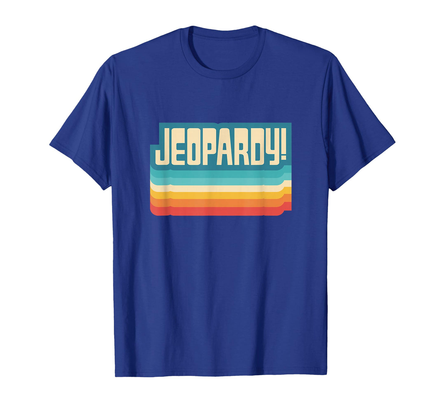 Jeopardy! Vintage Black Letter Print T-Shirt, Unisex-Adults, Short Sleeve, Small