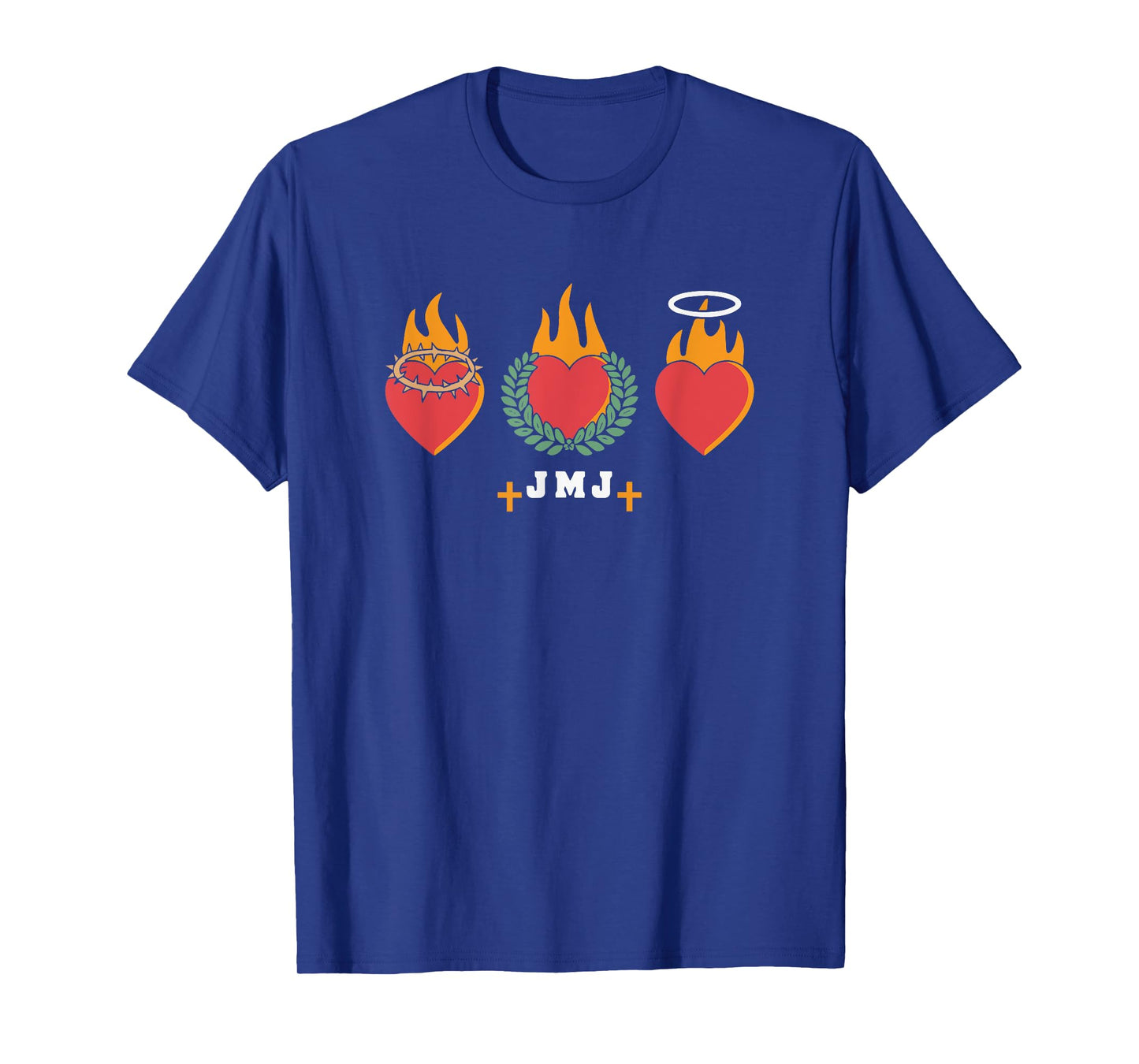 JMJ Catholic Three Sacred Hearts of Jesus Mary Joseph T-Shirt