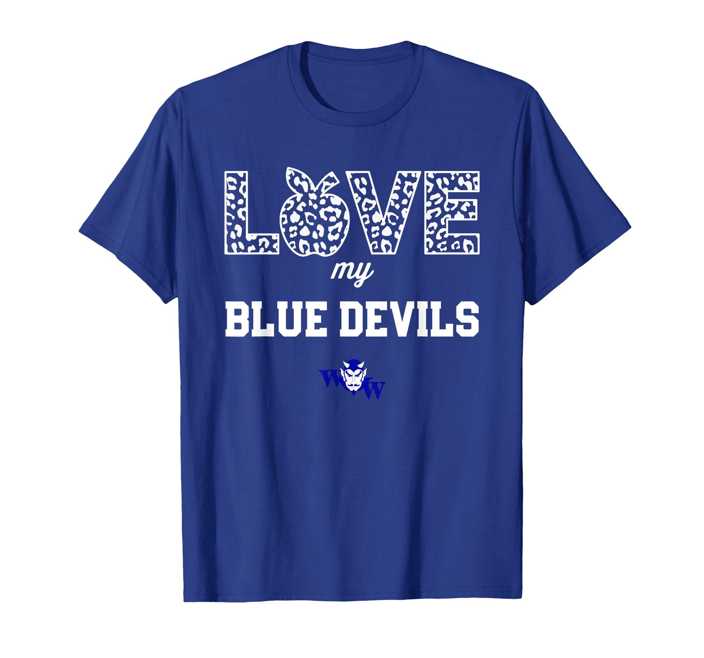 Walla Walla Blue Devils Logo Love My Team HS T-Shirt