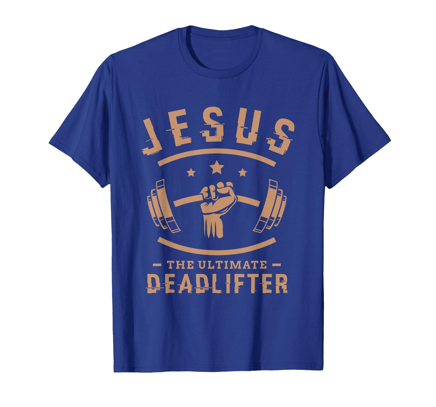 Jesus the Ultimate Deadlifter Gym Fitness Gifts T-Shirt - Men's Black Short Sleeve Classic Fit Cotton Polyester Blend T-Shirt - Small