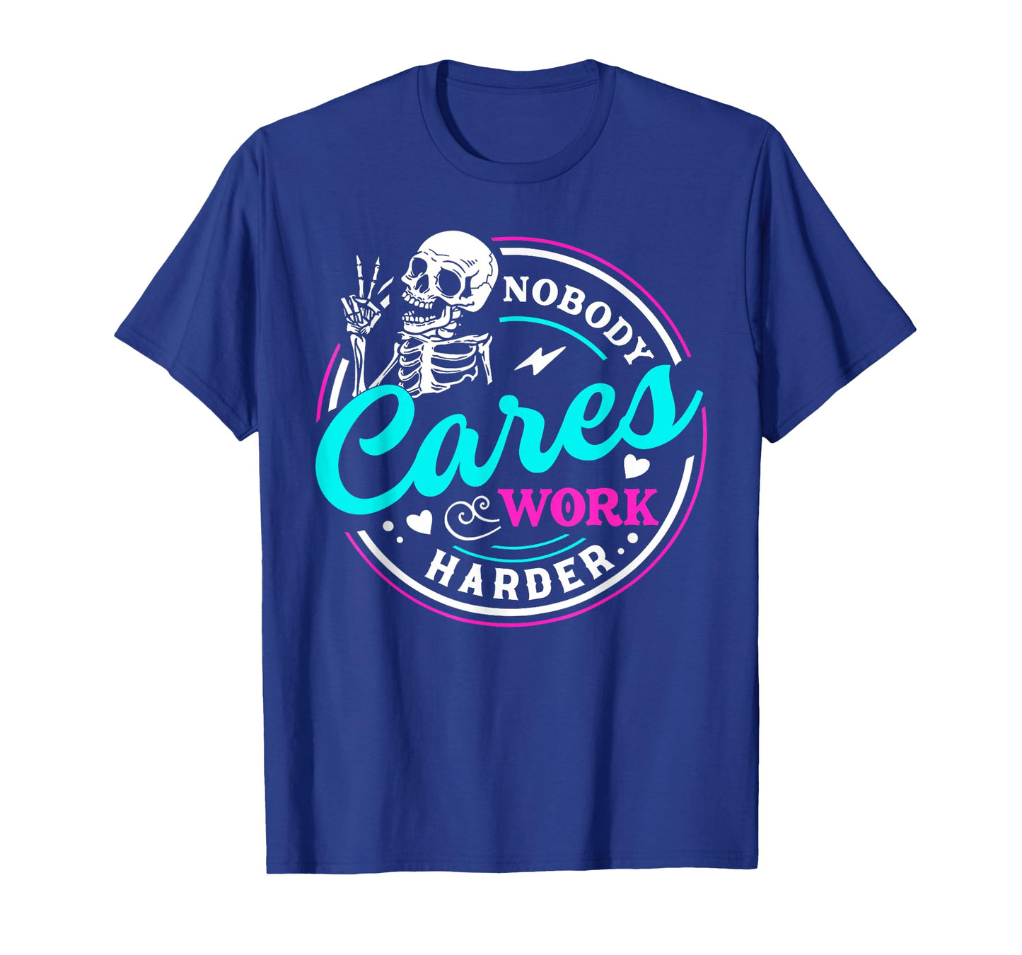 Nobody Cares Work Harder Motivational Workout Gym T-Shirt - Women's Gymnastics T-Shirt - Black, Small