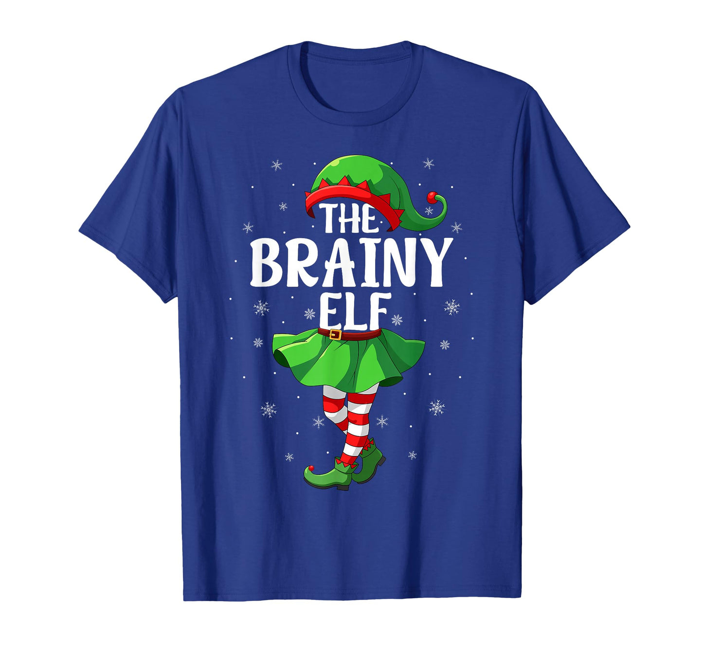 Brainy Elf Christmas Girls Women Elf Squad Xmas Family T-Shirt
