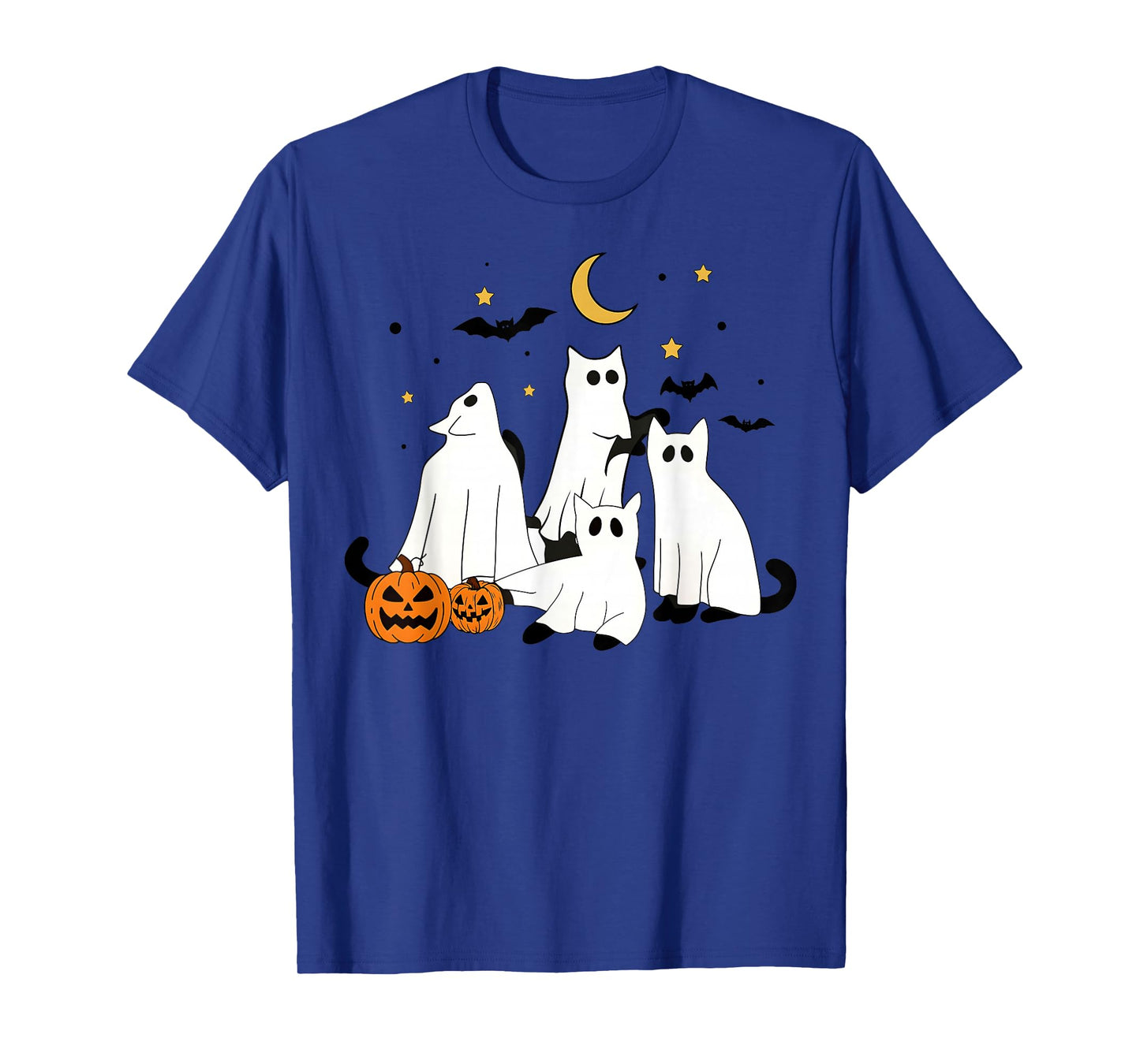 Vintage Spooky Cat Ghosts Cat Lover Halloween Women Girls T-Shirt