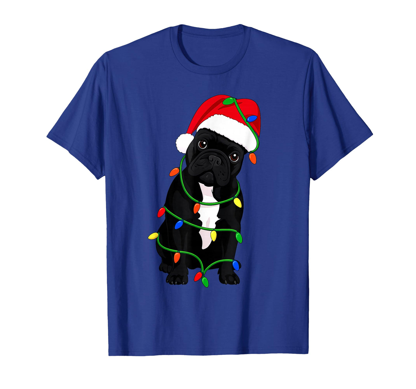 French Bulldog Christmas Tree Lights Holiday Dog Lover T-Shirt