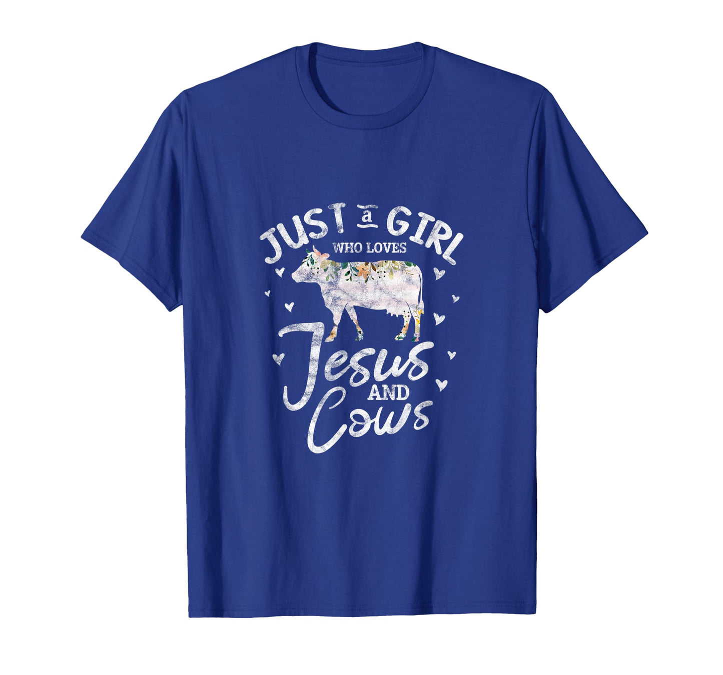 Cow Christian Just A Girl Who Loves Jesus and Cows Grunge T-Shirt