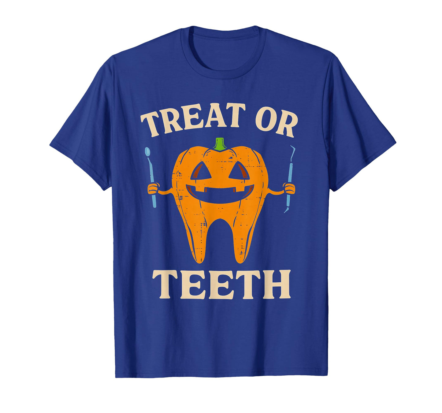 Trick Or Teeth Funny Dental Halloween Dentist Crew Costume T-Shirt