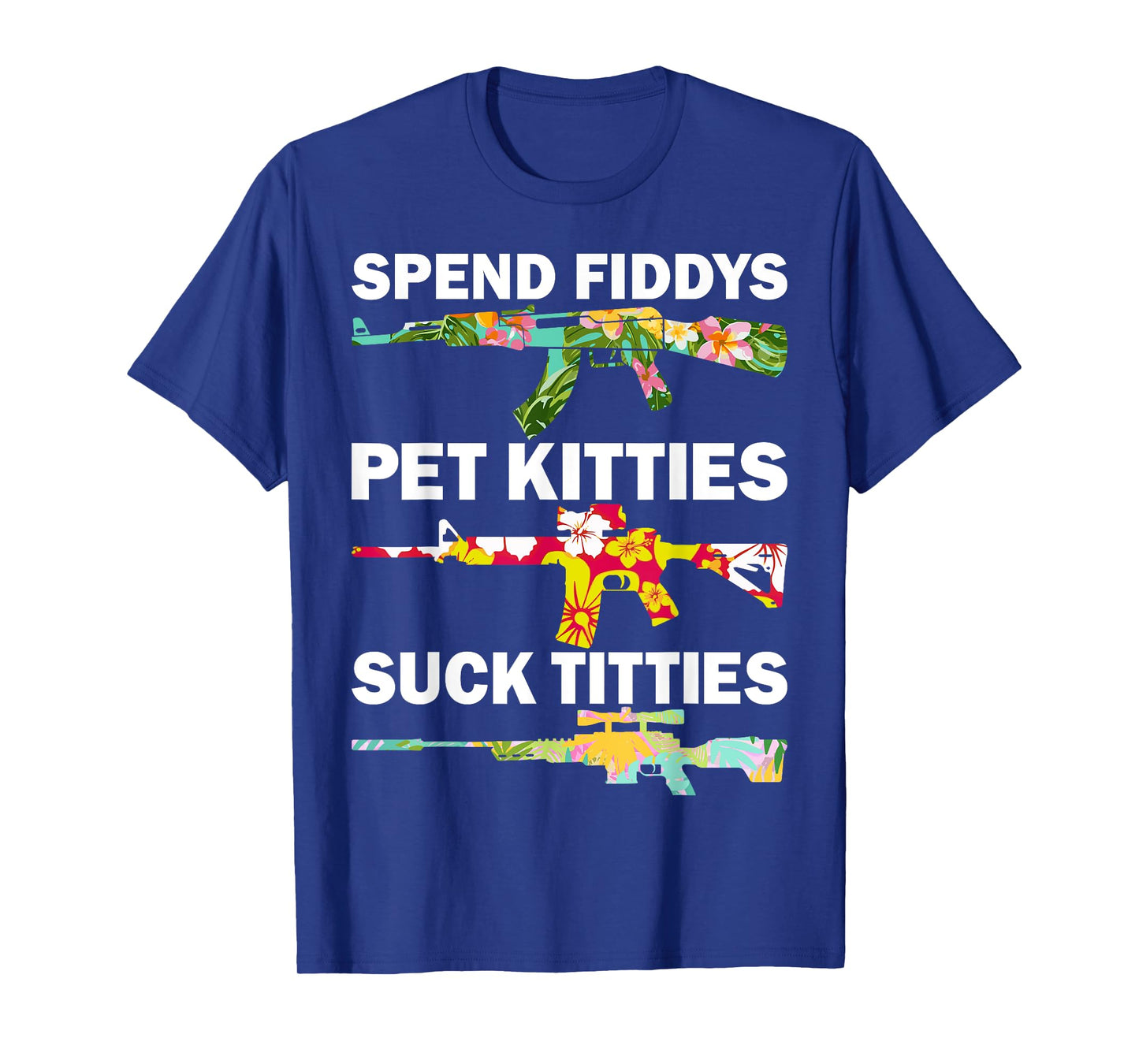 Spend Fiddies Pet Kitties Tropical Gun Lover Beach Hawaiian T-Shirt for Men Women