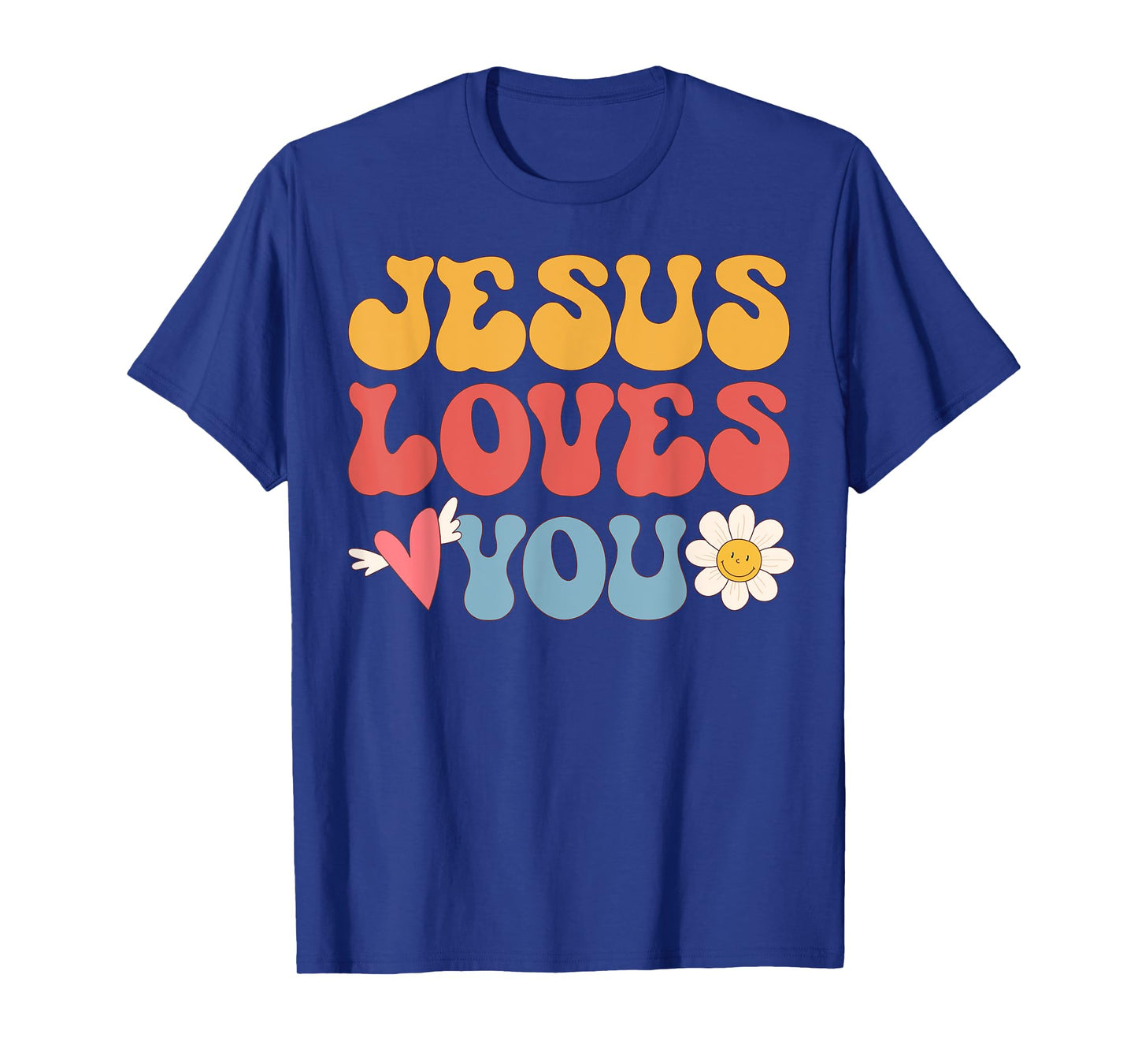 Groovy Jesus Loves You Christian 70's Hippie T-Shirt