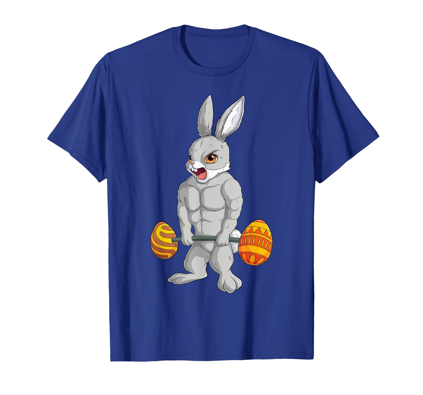 Weightlifting fitness gym happy easter bunny lifting eggs T-Shirt