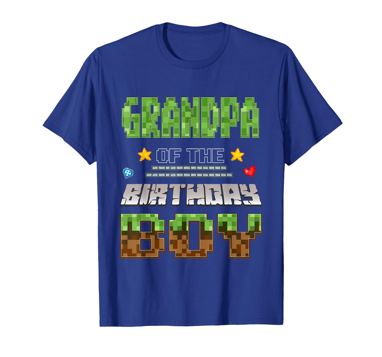 Grandpa of The Birthday Boy Video Gamer Pixel Birthday Party T-Shirt