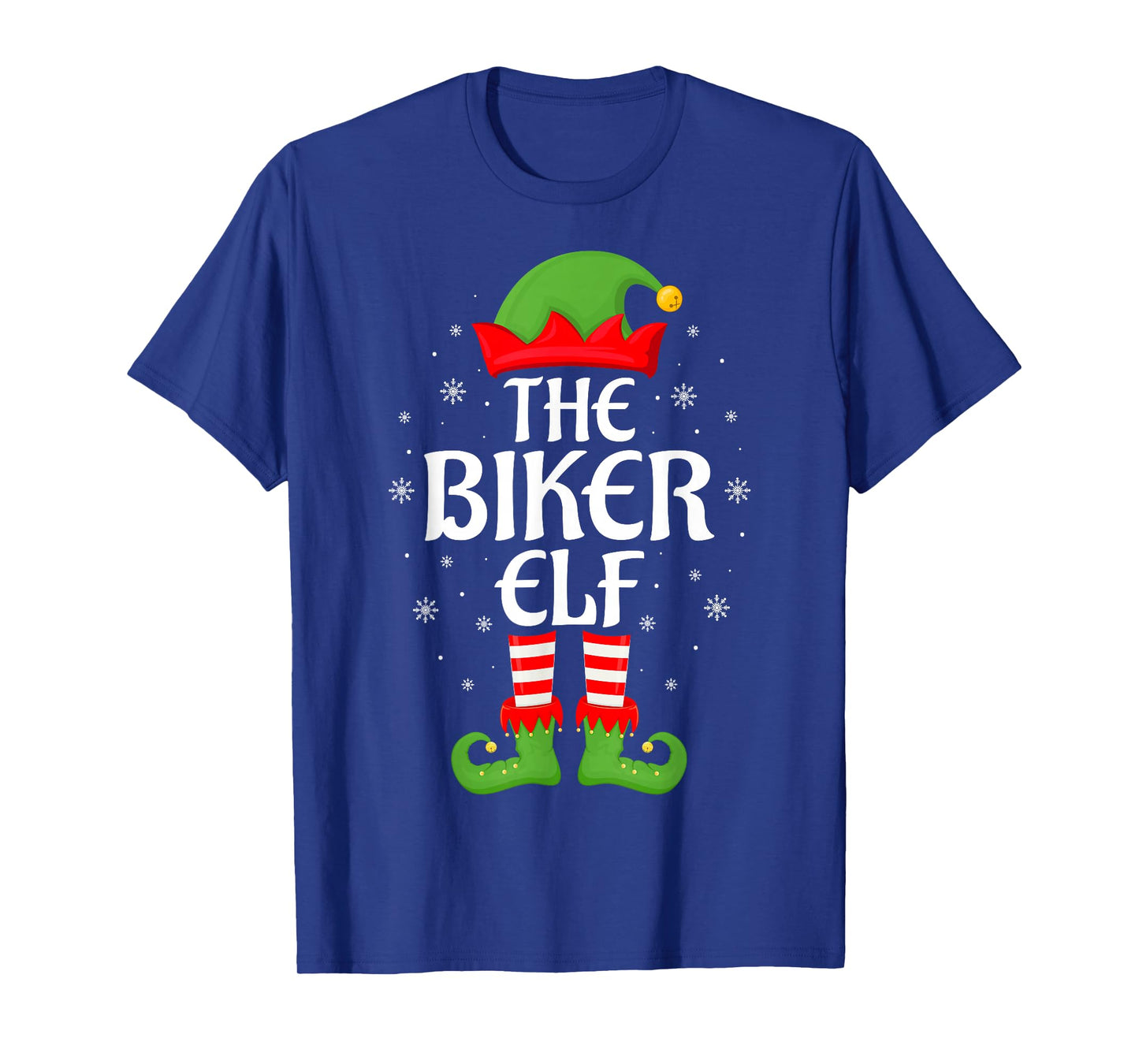Biker Elf Xmas Family Matching Elf Squad Christmas T-Shirt