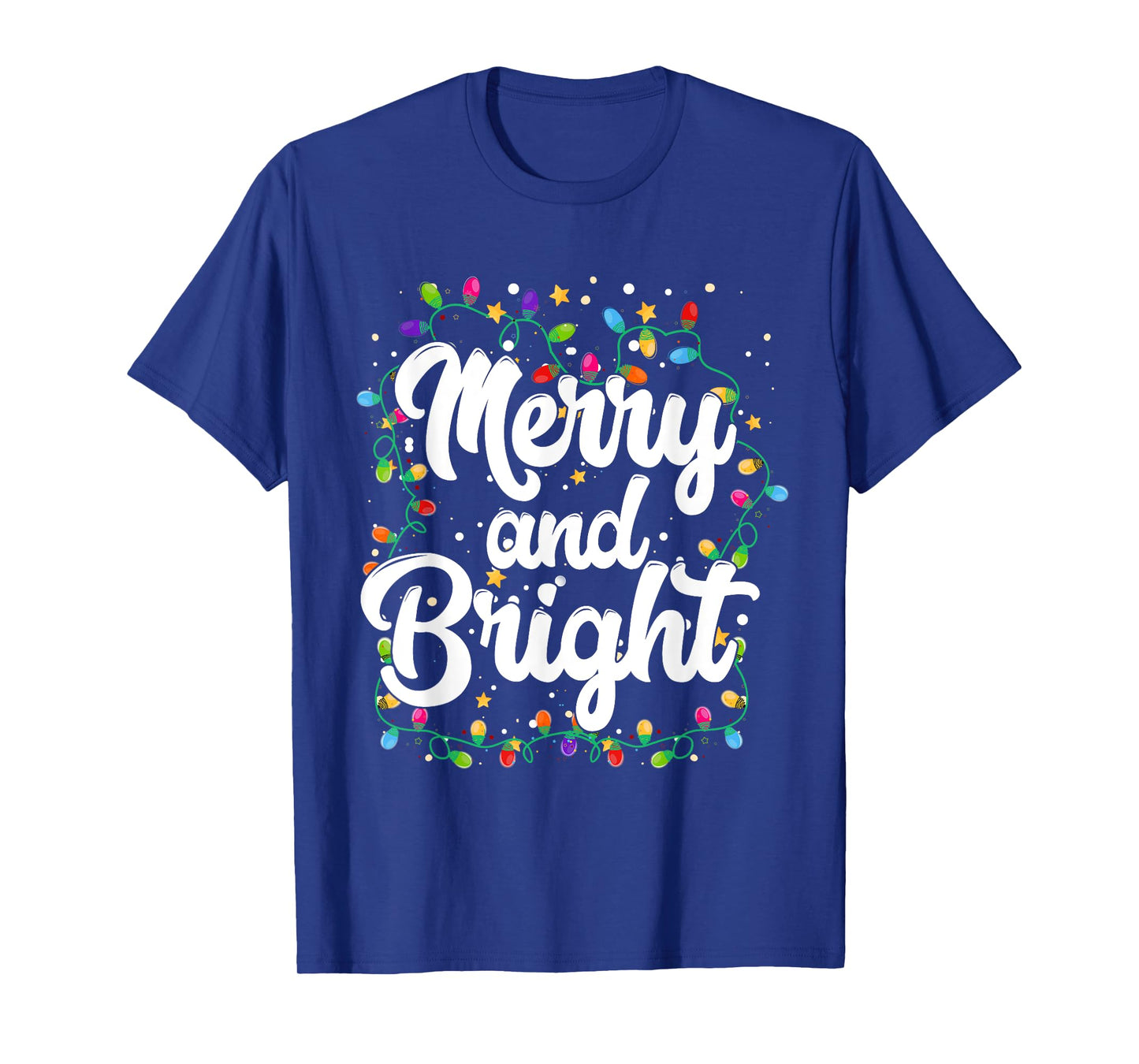 Merry and Bright Funny Christmas Xmas Lights Pajamas Family T-Shirt
