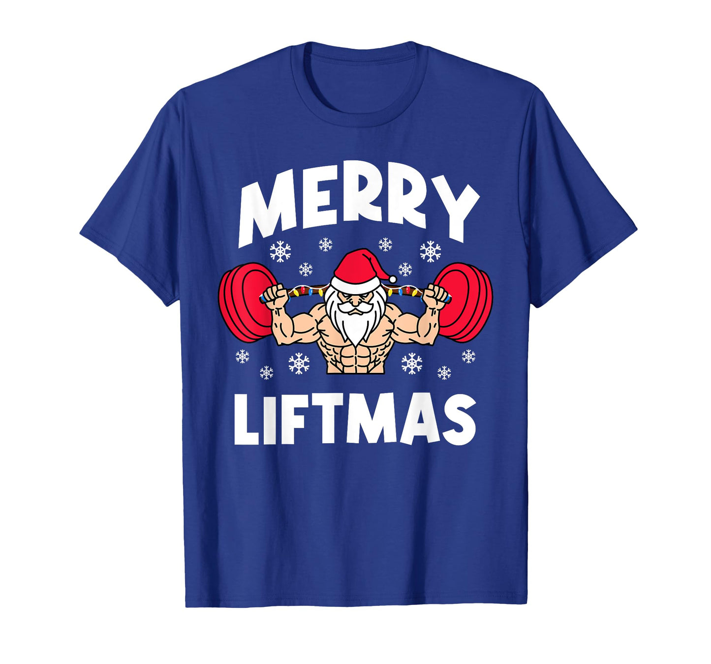 Funny Merry Liftmas Weightlifters Christmas Gym Workout T-Shirt