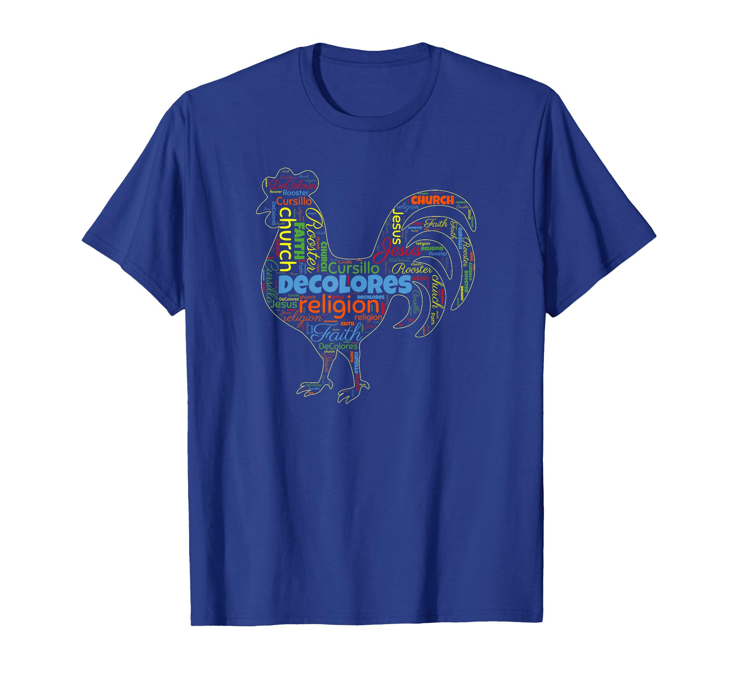 DeColores Cursillo Rooster Word Cloud T-Shirt