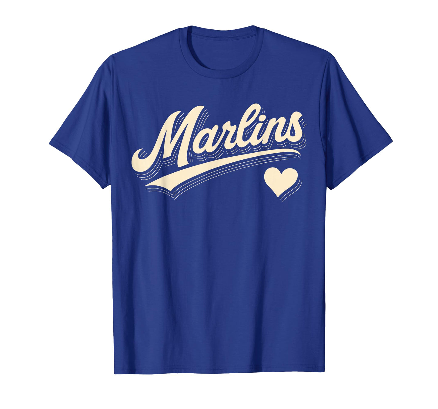 Marlins Retro Typography Tee With Heart Gift For Men Women T-Shirt