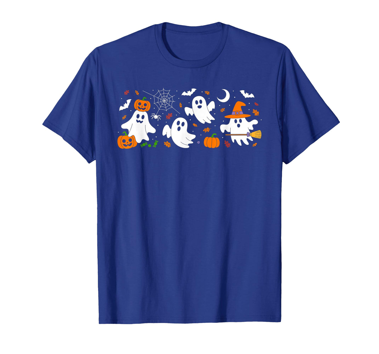 Cute Ghost Drinking Coffee Halloween Fall Ghost Book Reading T-Shirt