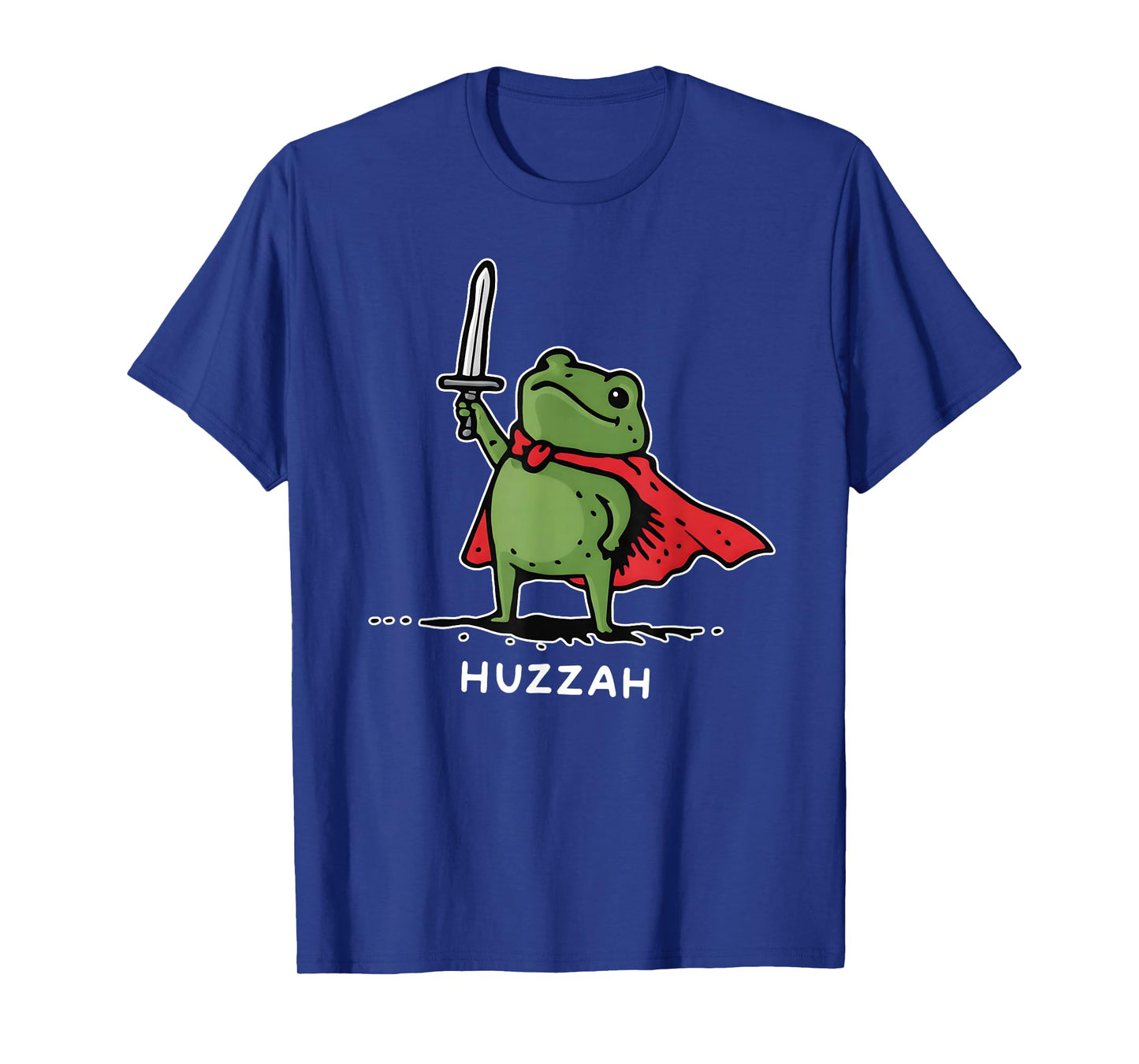 Vintage Frogs Humor Huzzah Frog Knight Funny Sword Meme T-Shirt