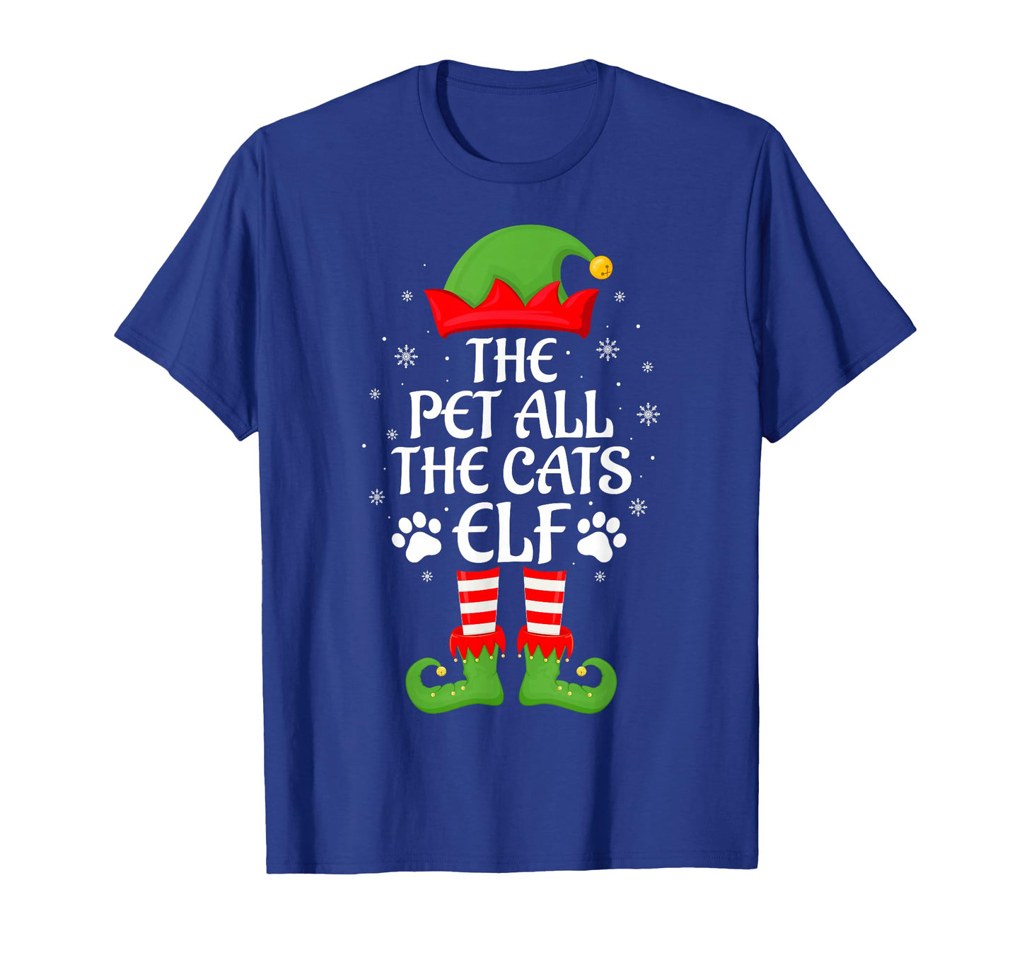 Pet All The Cats Elf Family Matching Elf Squad Christmas T-Shirt