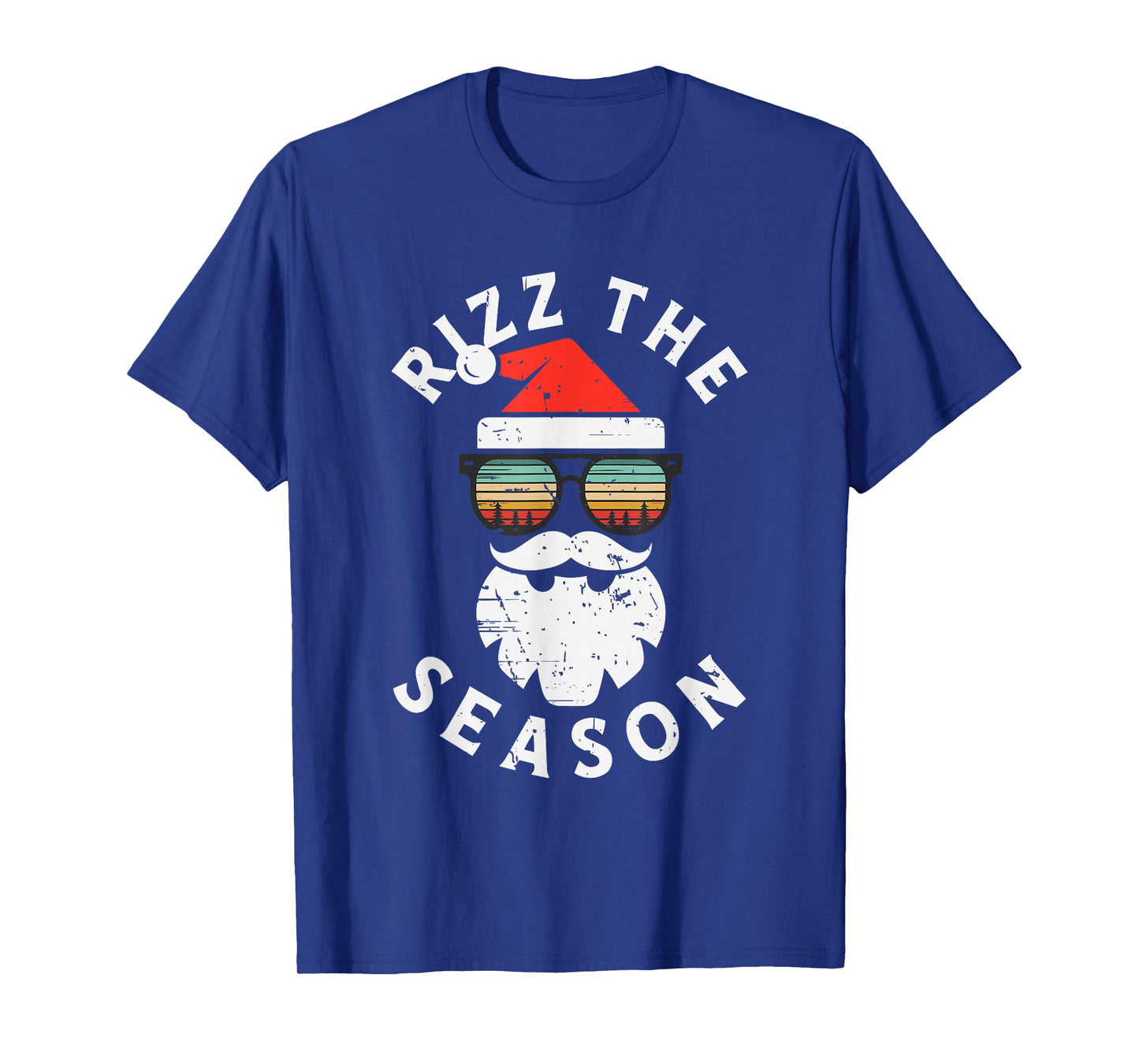 Rizz The Season Santa Face Retro Sunglasses Christmas Boys T-Shirt