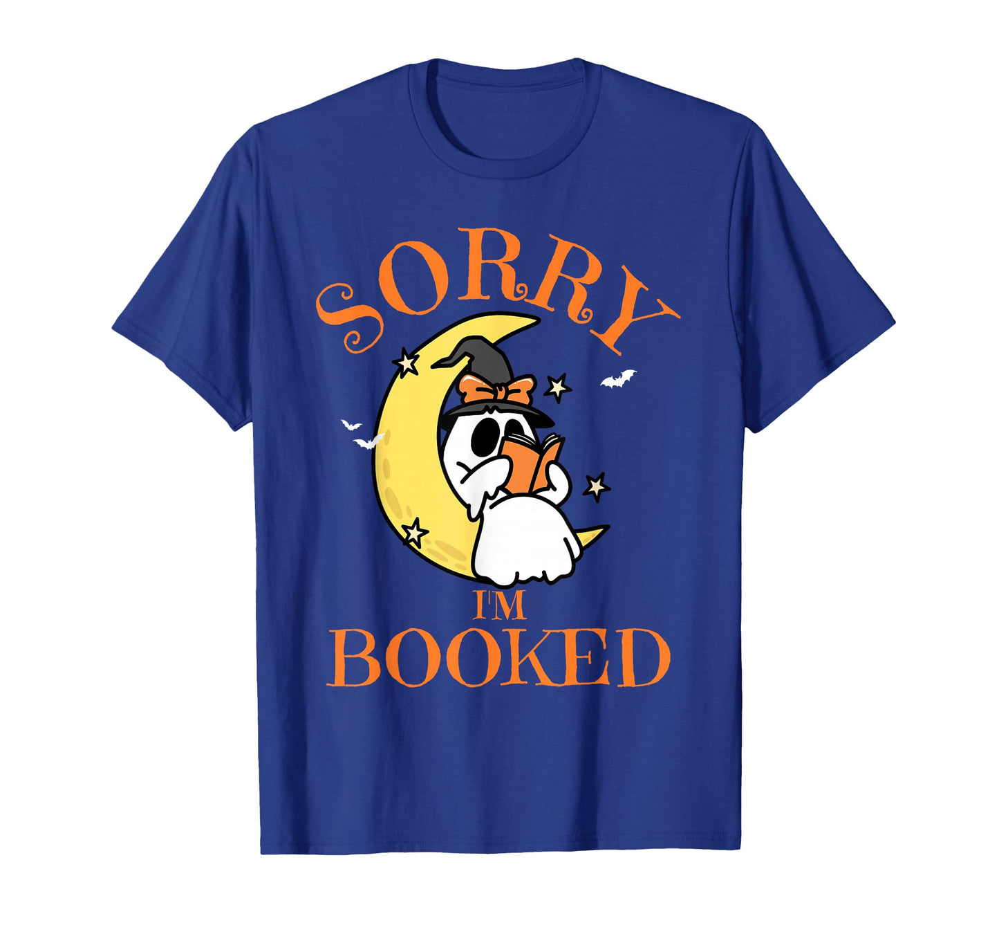 Sorry I'm Booked Ghost Reading Book Lover Teacher Halloween T-Shirt
