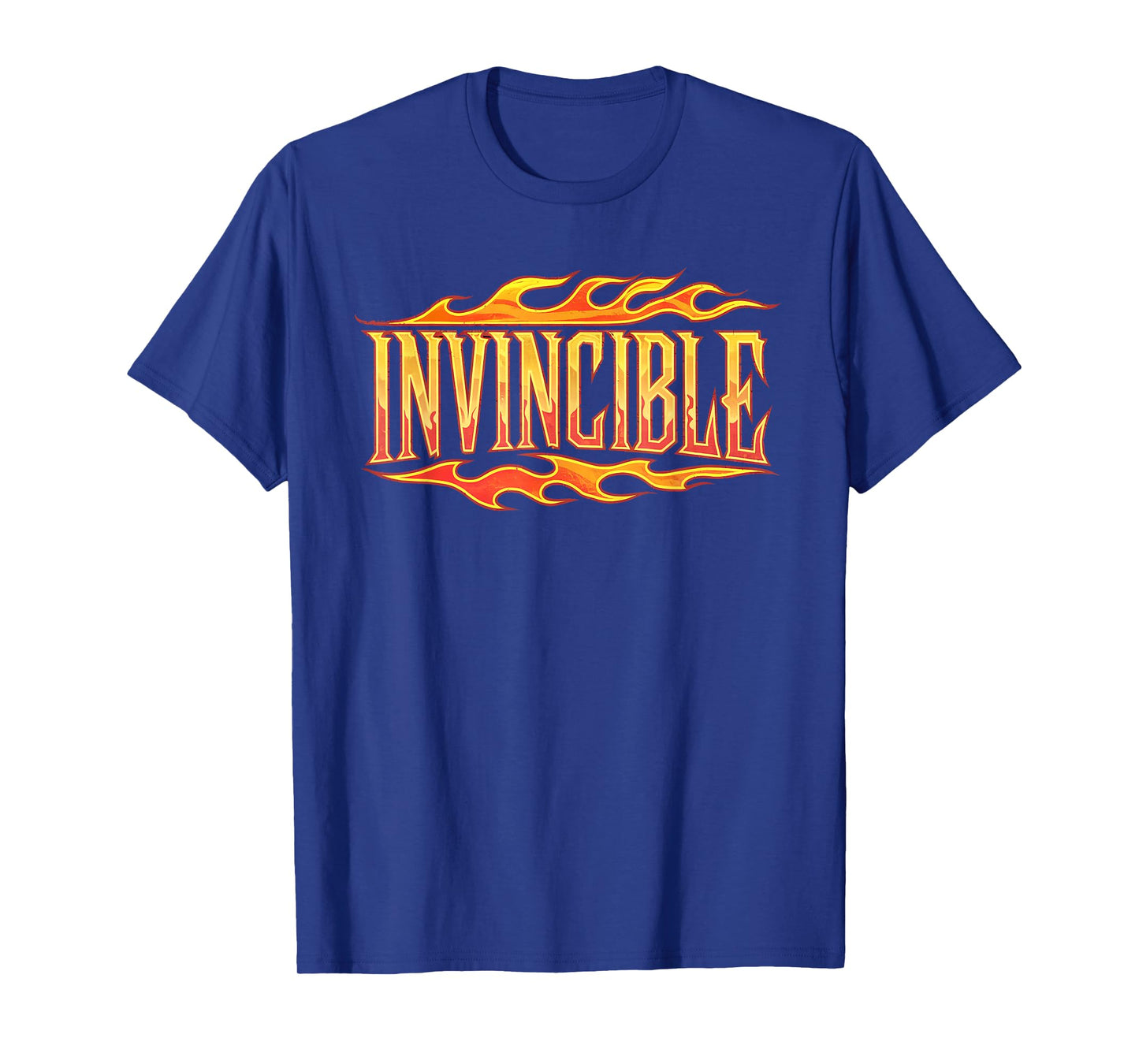 Invincible Gym Motivational Flames Fireman Firefighter T-Shirt