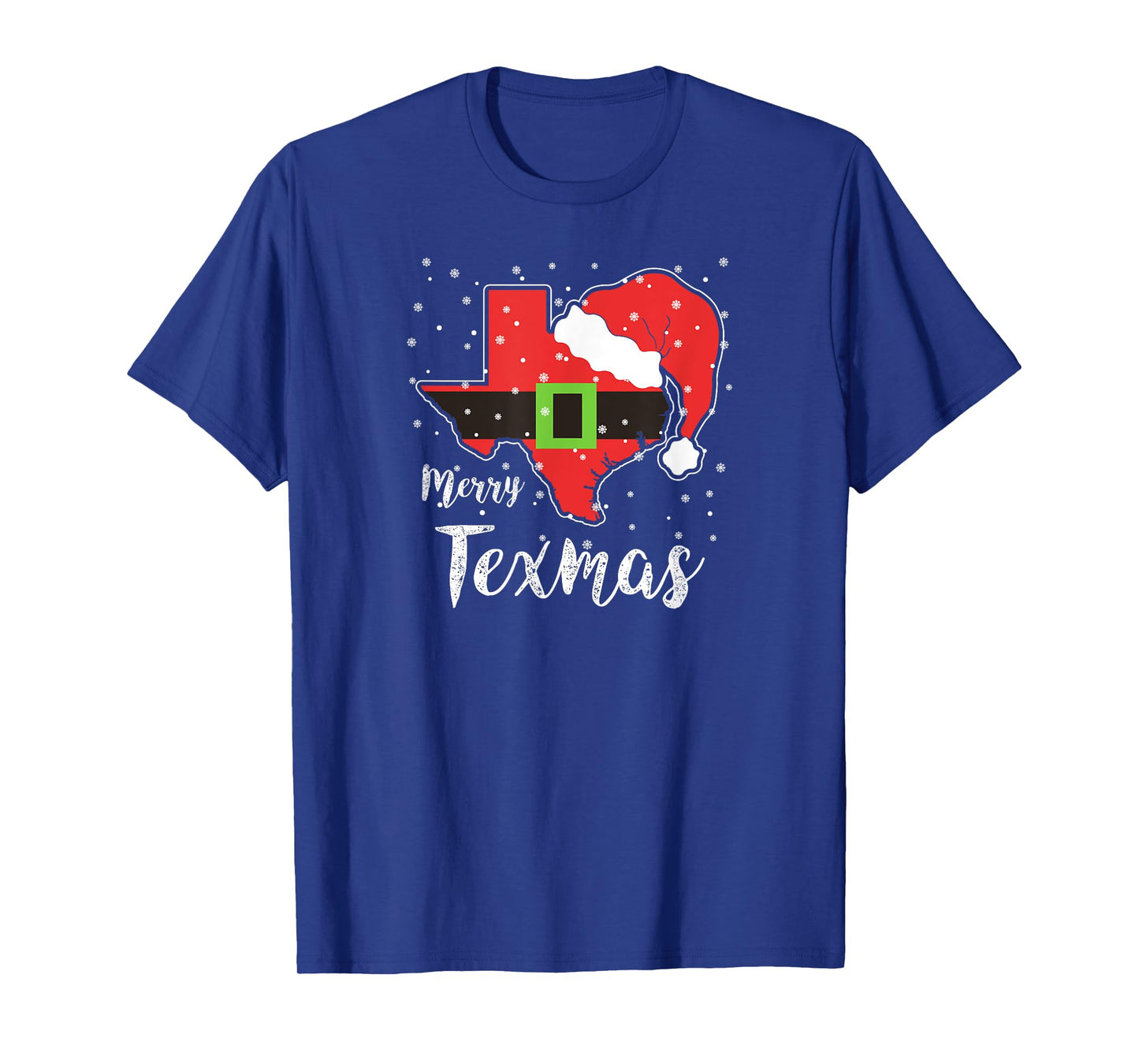 Merry Texmas Texas State Map Santa Hat T-Shirt