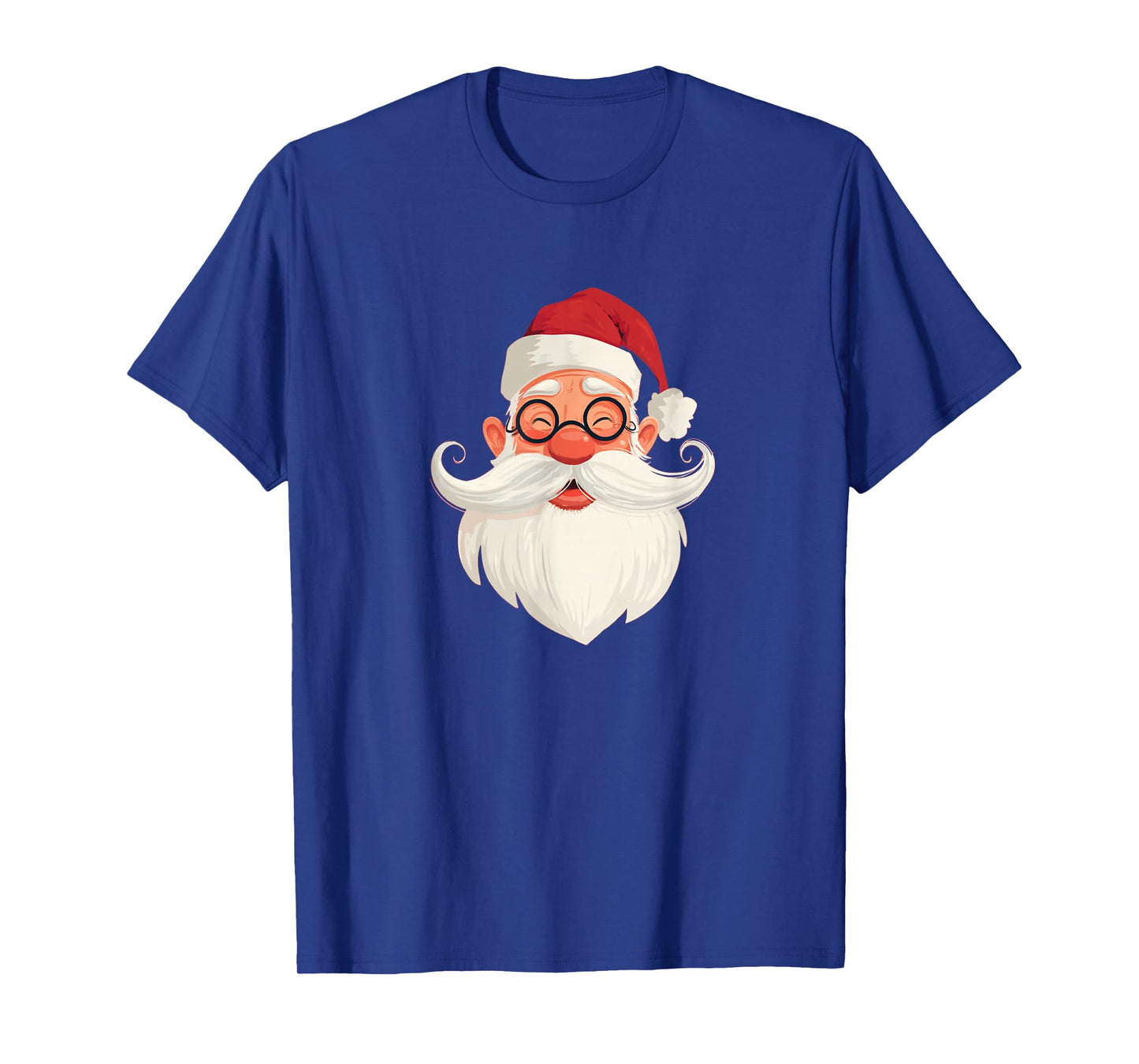 Funny Festive Mustache Beard Look with Santa T-Shirt