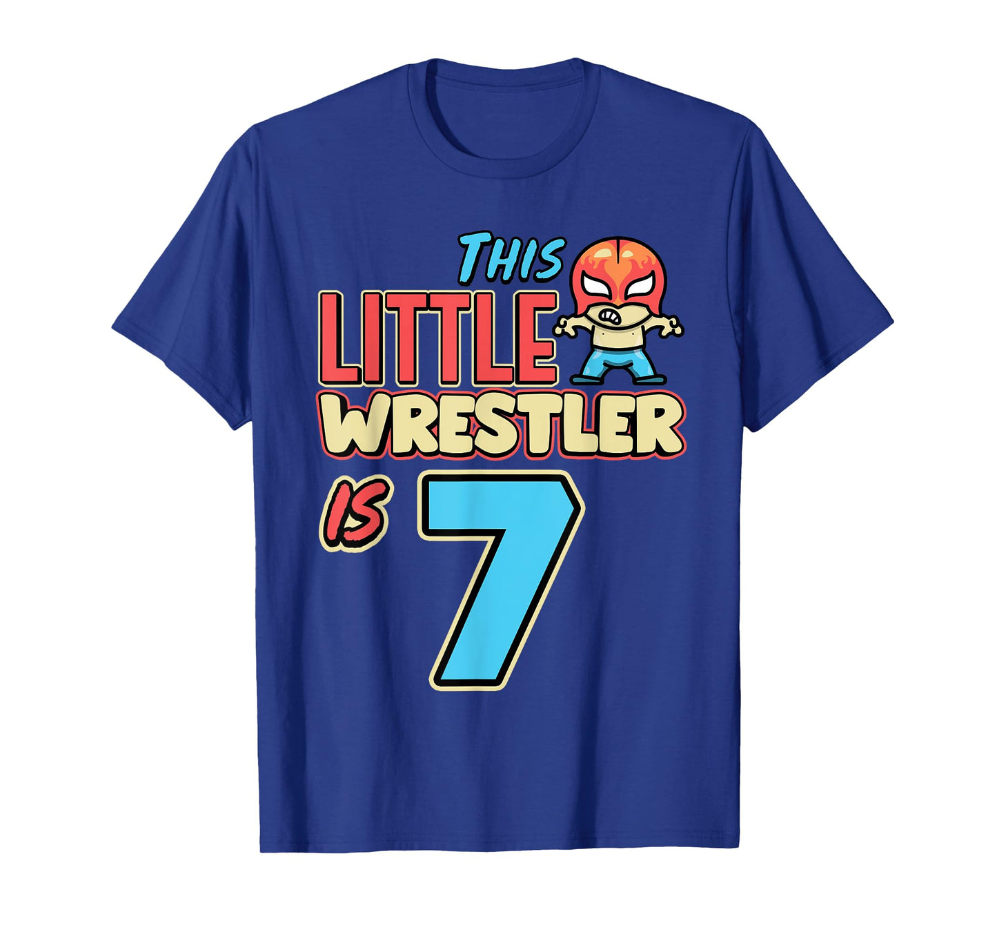 Wrestling Birthday This Little Wrestler Is 7th Birthday T-Shirt