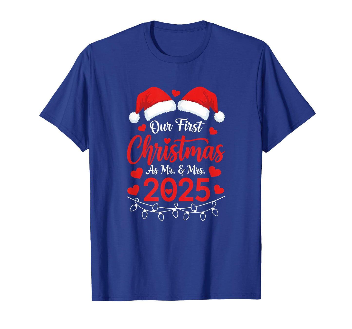 Our First Christmas As Mr Mrs 2025 Married Couples Matching T-Shirt