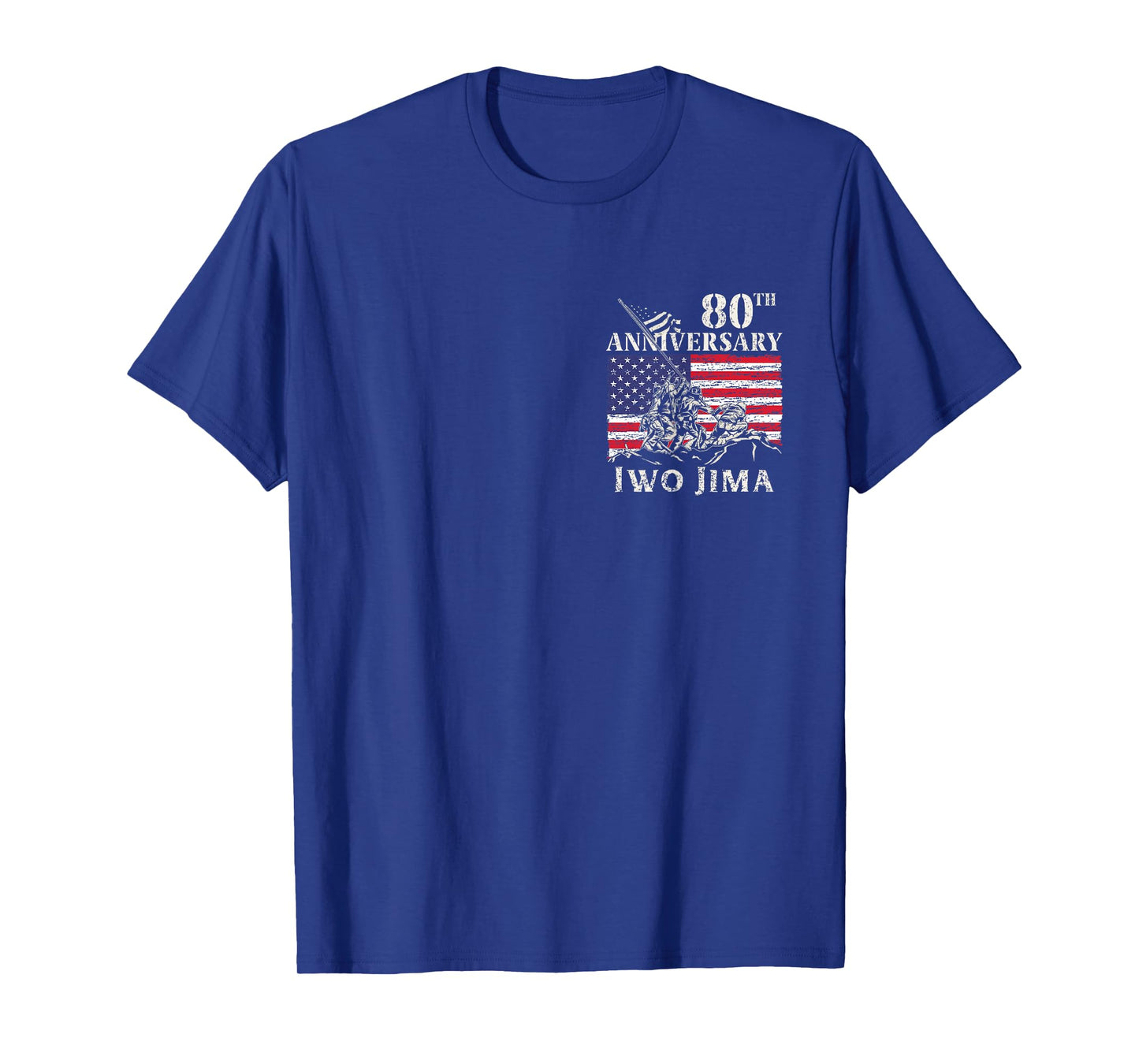 80th Anniversary Iwo Jima 1945-2025 WWII Veteran USA Flag T-Shirt