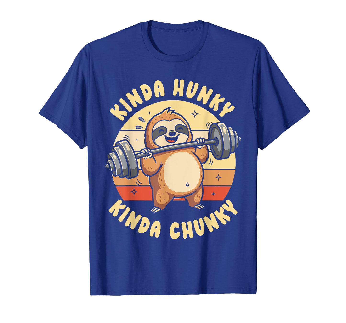 Kinda Hunky Kinda Chunky Sloth Weightlifting Gym Vintage T-Shirt
