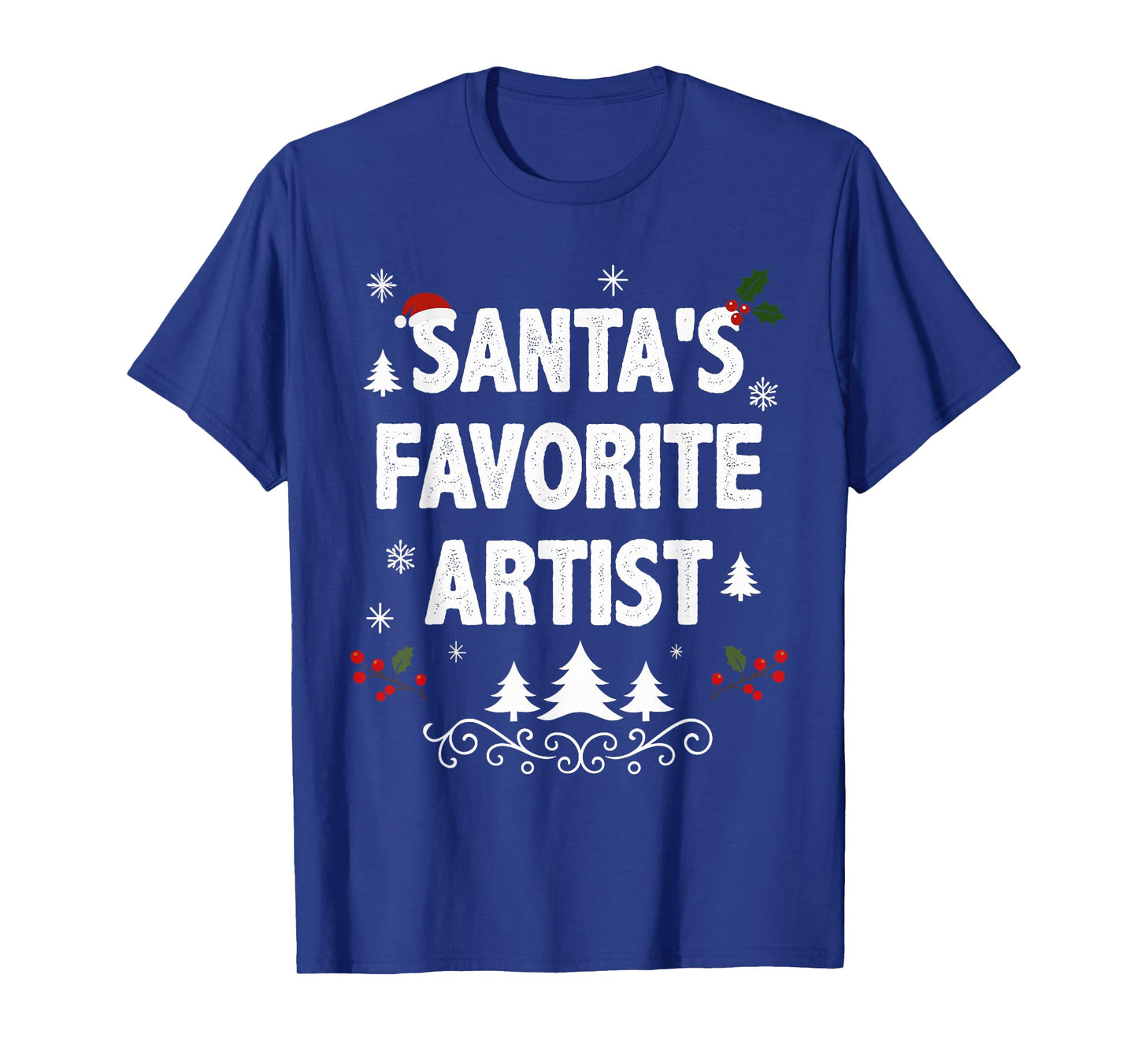 Santa's Favorite Artist Funny Holiday Christmas Pajamas T-Shirt
