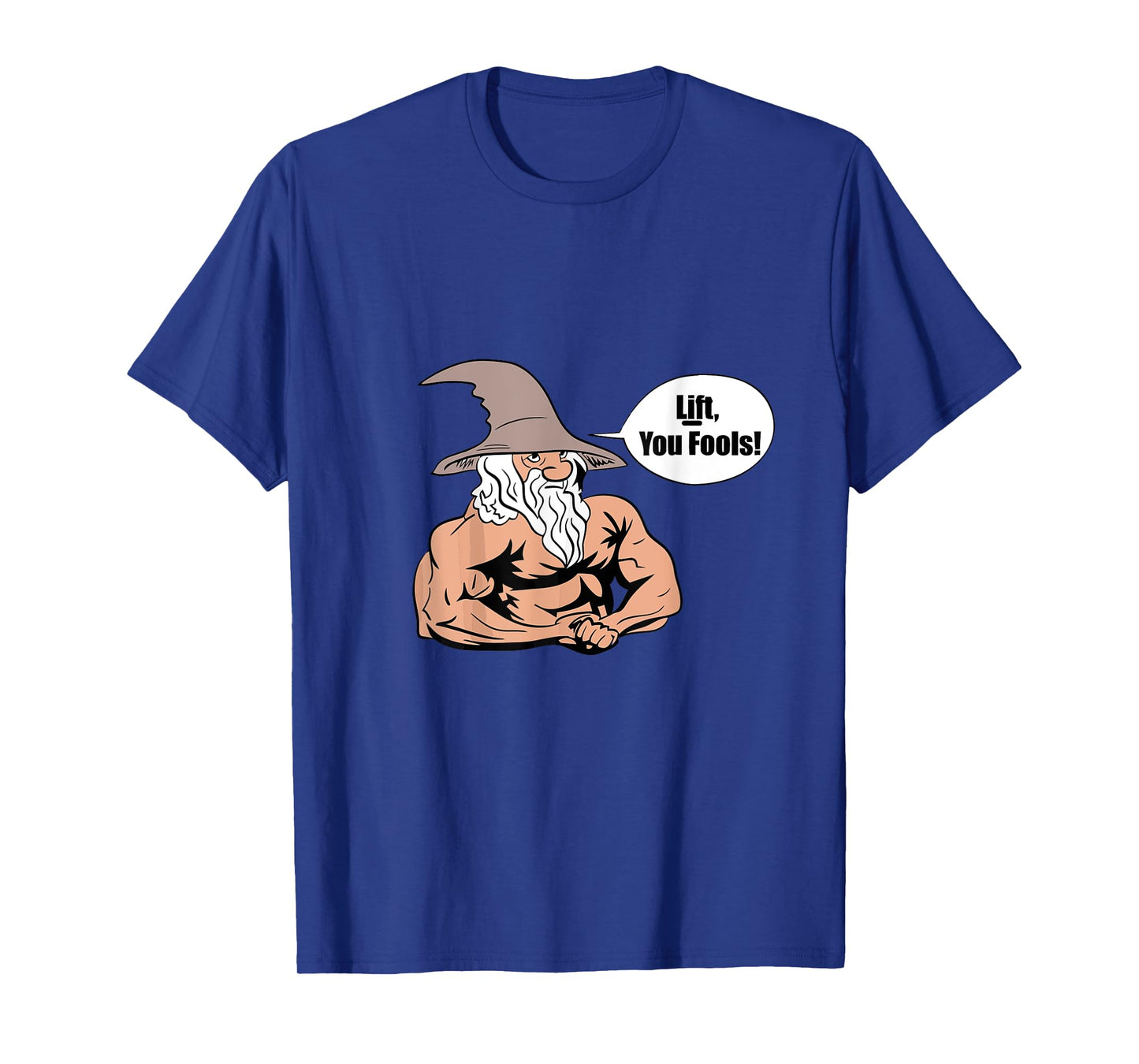LUS41 Family Gifts Co. Men's Gym T-Shirt, Black, Small, Short Sleeve, Classic Fit, Cotton Blend, Unique Graphic Design, Lift You Fools Wizard Motive