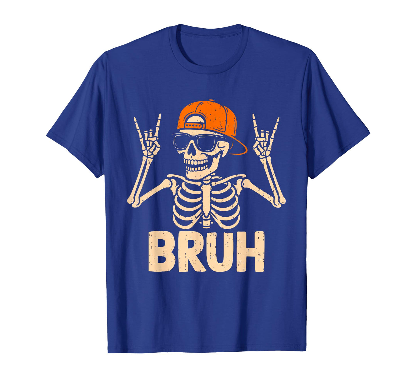 Cool Bruh Punk Rock On Skeleton Rocker Halloween Spooky T-Shirt