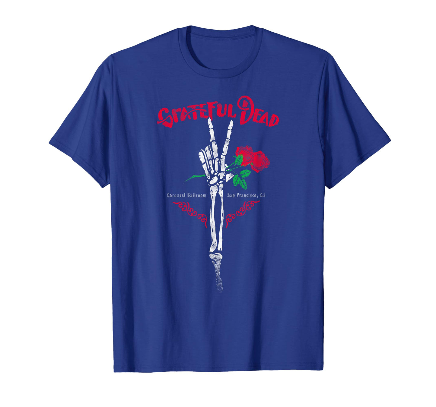 Grateful Dead Skeleton Hand Peace with Roses Vintage Band T-Shirt