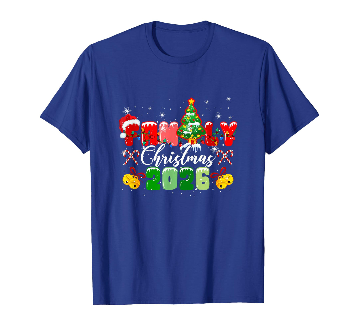 Family Christmas 2026 Colorful Lights Xmas Tree Lover Kids T-Shirt