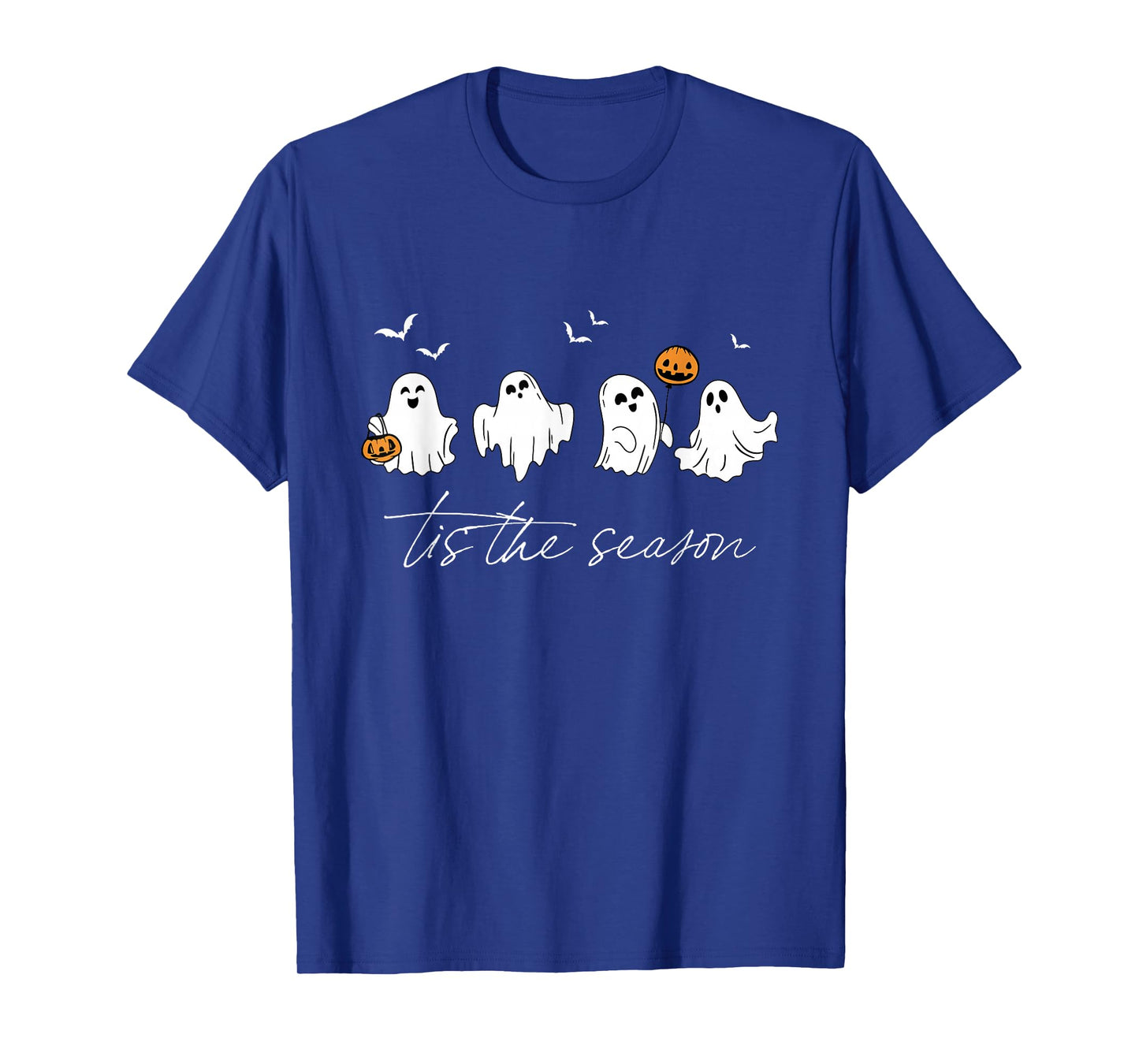 Retro Ghosts Tis The Season Halloween Pumpkin Trick Or Treat T-Shirt