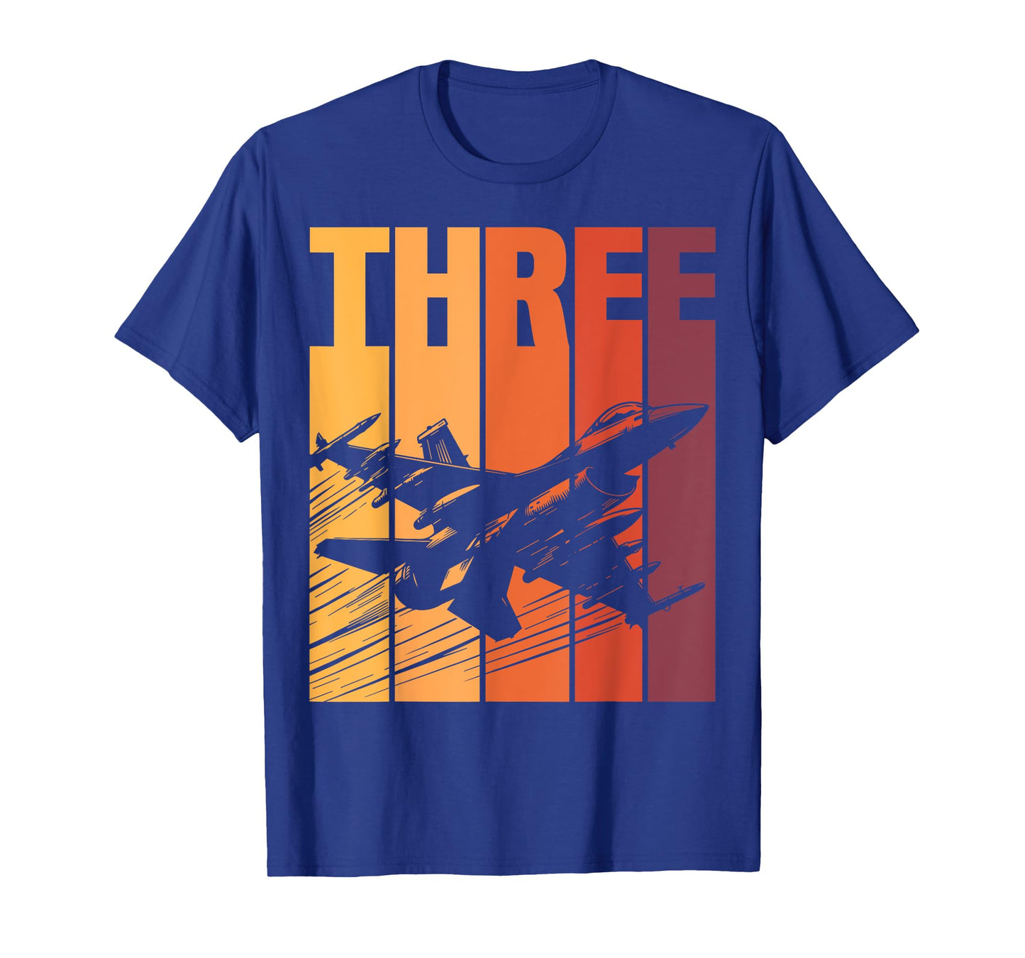 Military Fighter Jet Retro Three Year Old Boys 3rd Birthday T-Shirt