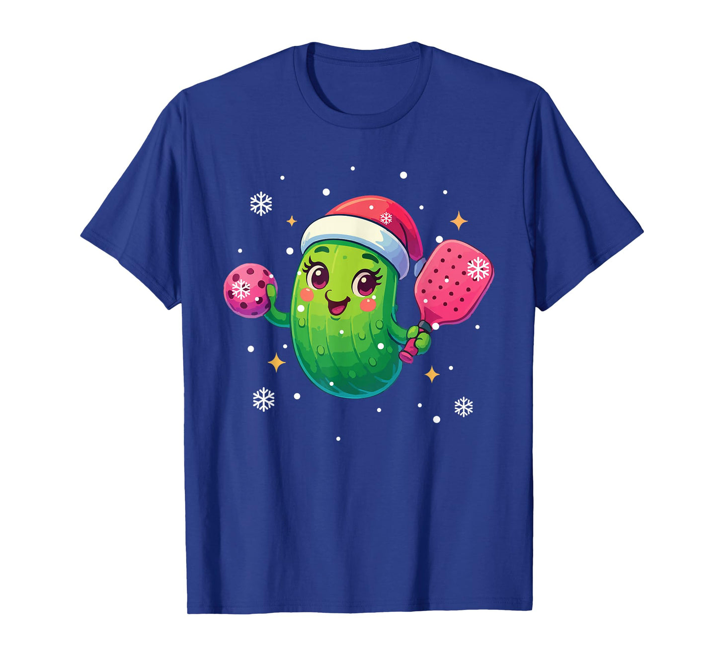 Pickleball Santa Hat Xmas Funny Pickleball Lover Christmas T-Shirt