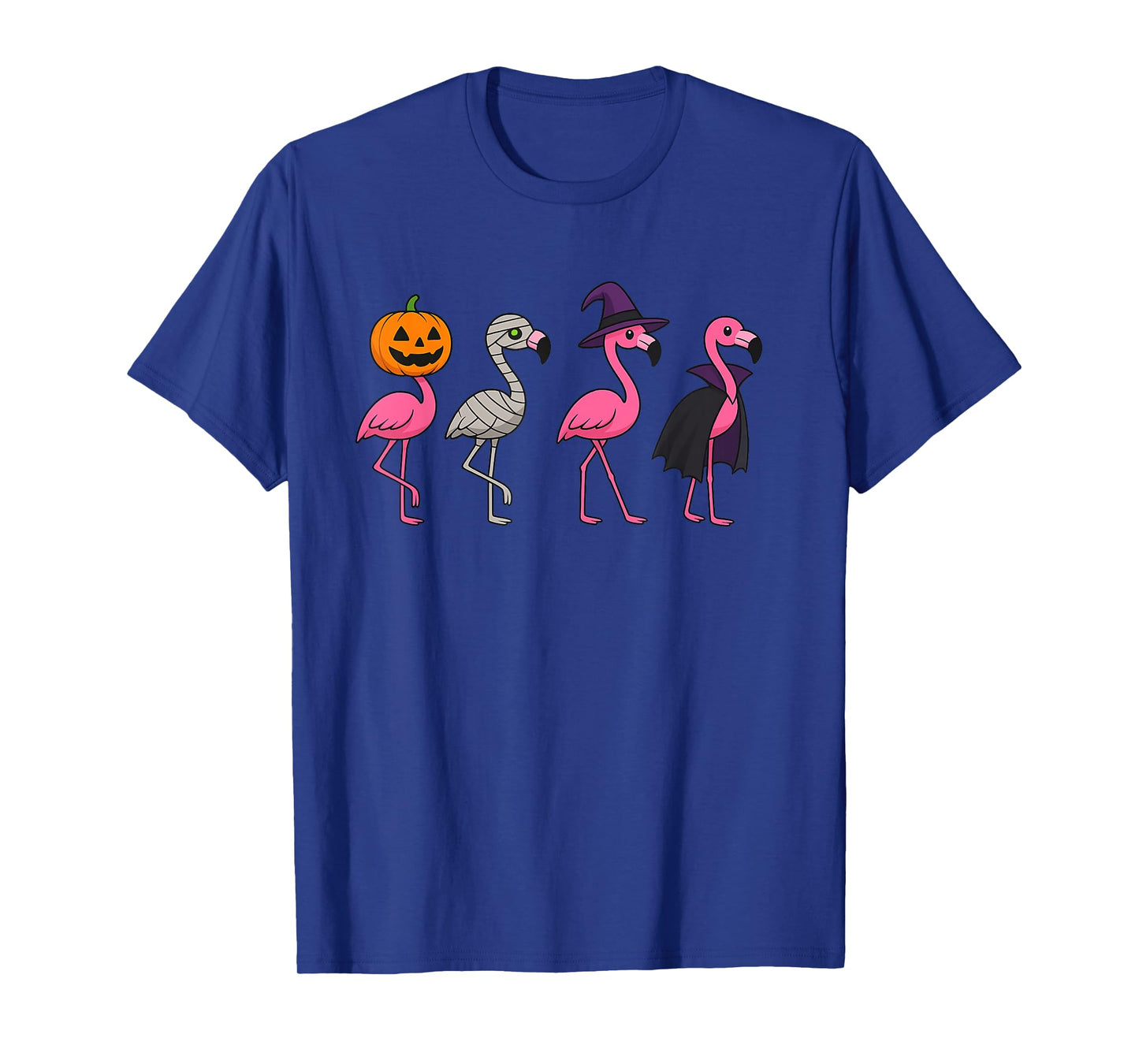 Halloween Pink Flamingo Witch Vampire Mummy Jack T-Shirt