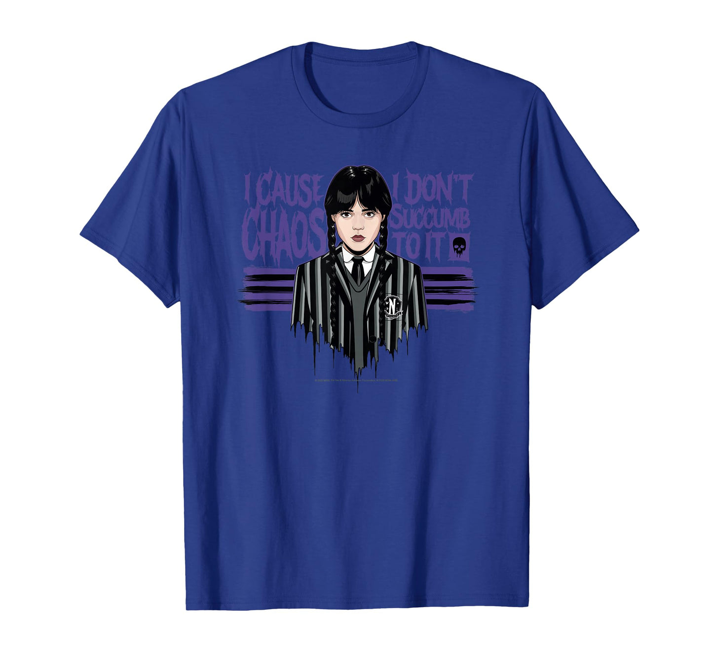 Wednesday Season 2 I Cause Chaos I Don't Succumb to It Logo T-Shirt