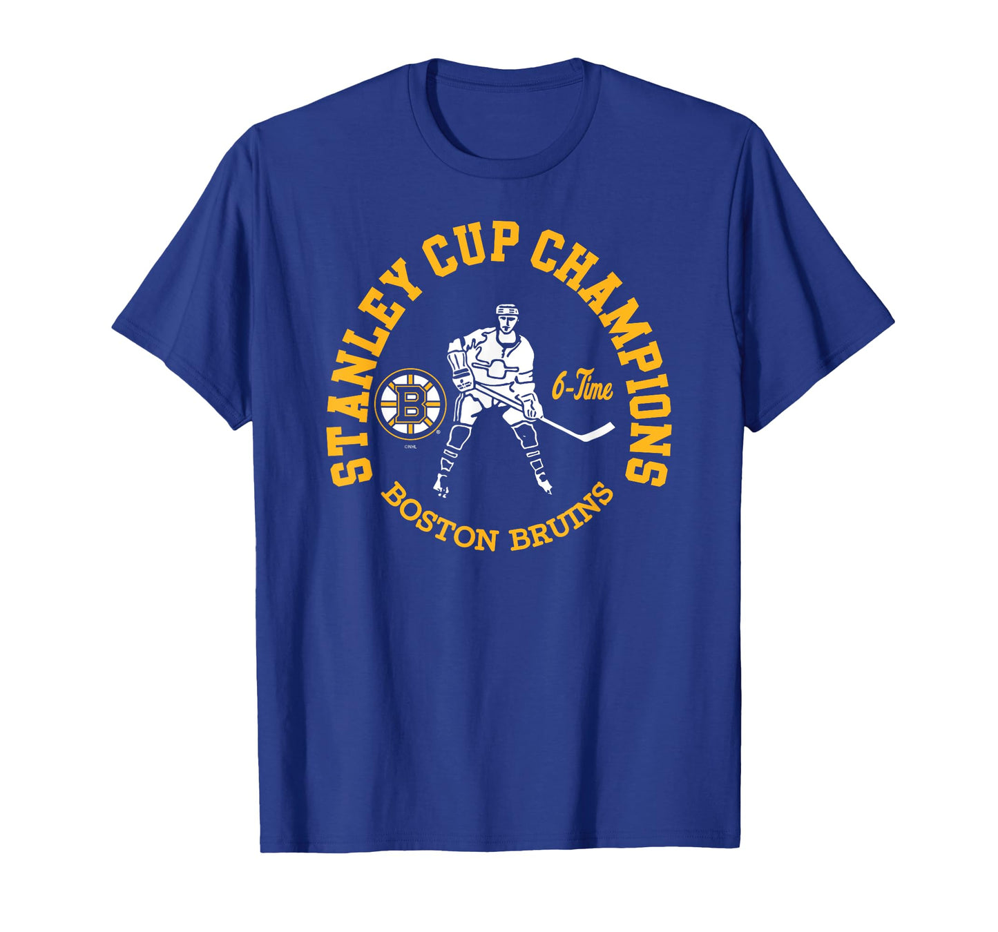 Boston Bruins Stanley Cup Champions 6-Time Black T-Shirt