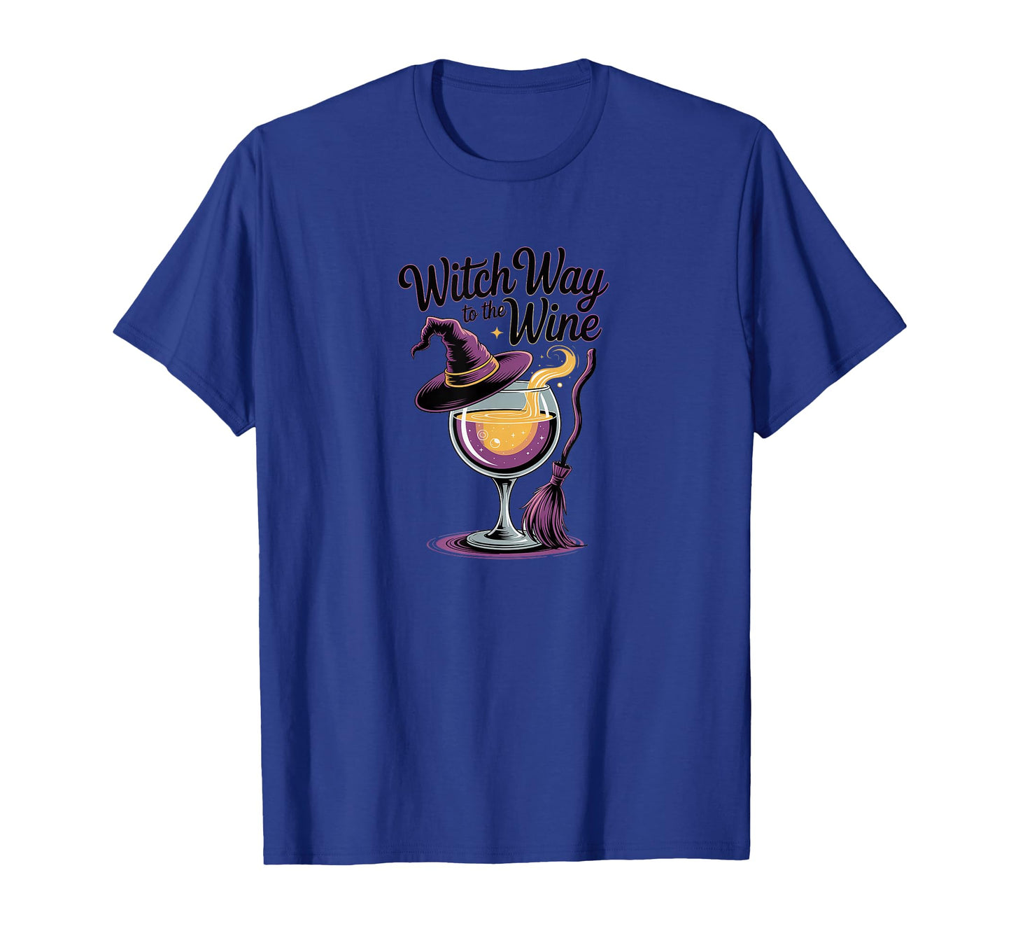 Witch Way to The Wine Funny Halloween Drinking T-Shirt