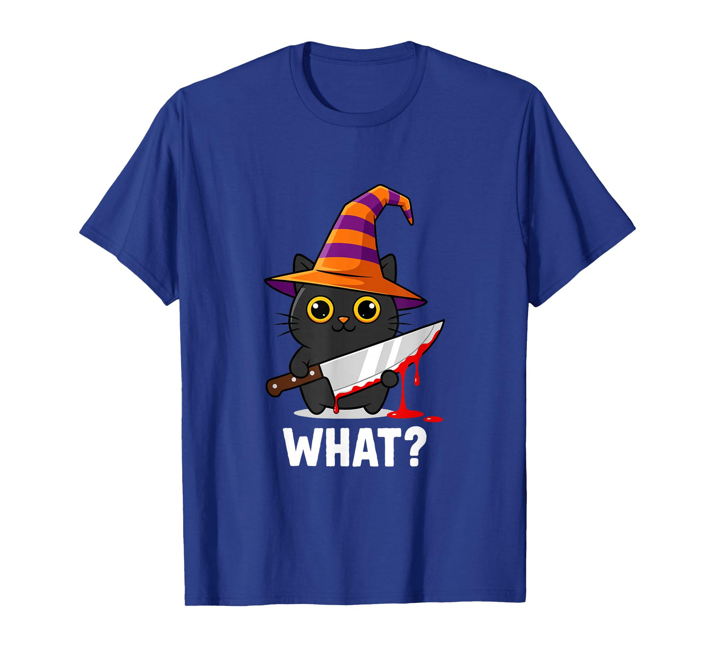 Halloween Witch Cat What Funny Spooky Cat Design T-Shirt