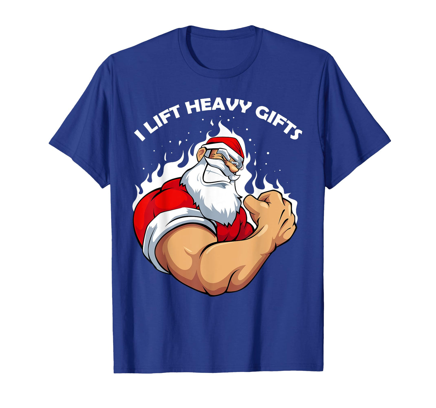I Lift Heavy s Christmas Cool Santa Bodybuilding Workout T-Shirt